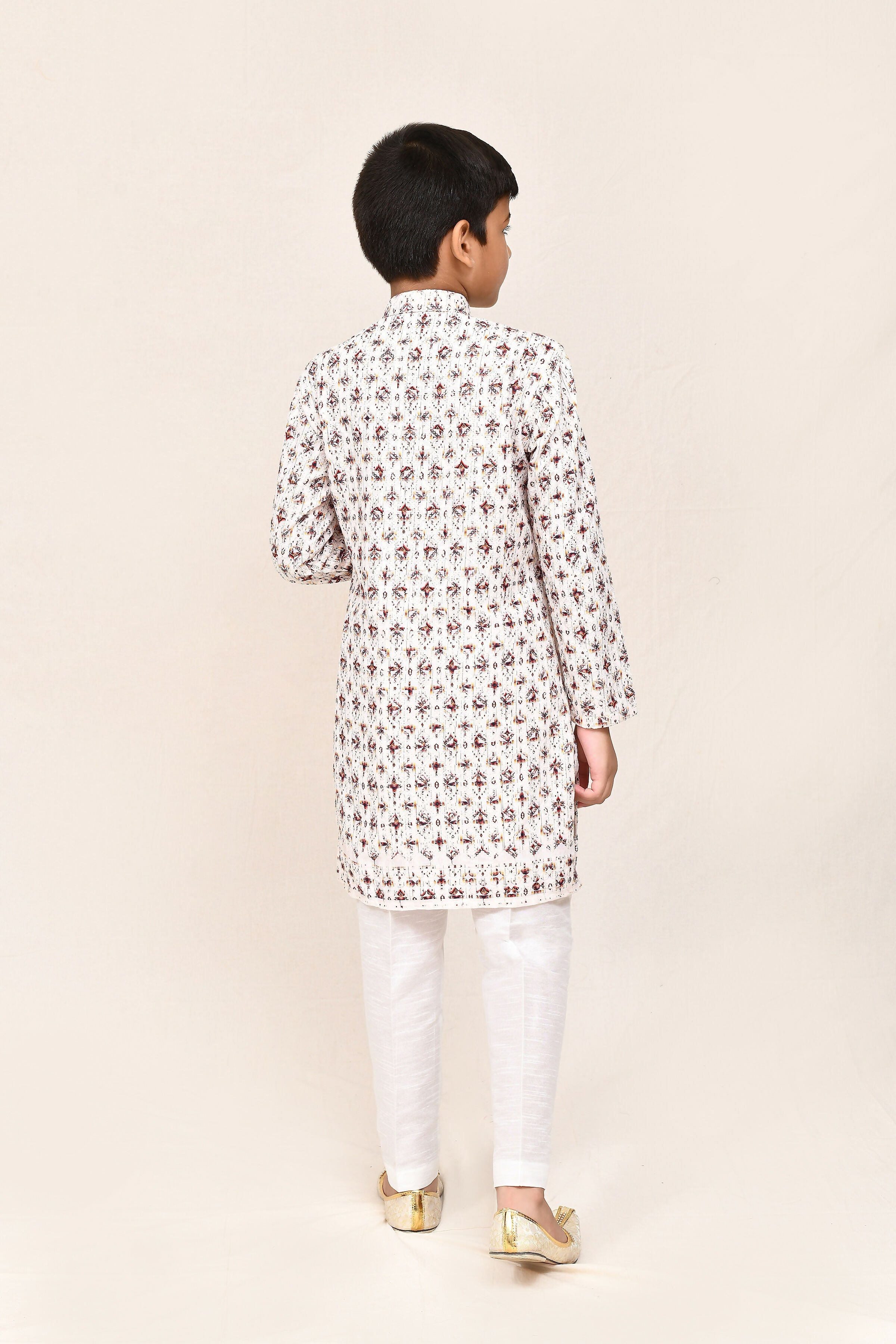 Joban Fashion Cotton Cream Kurta With Straight Fit Pant
