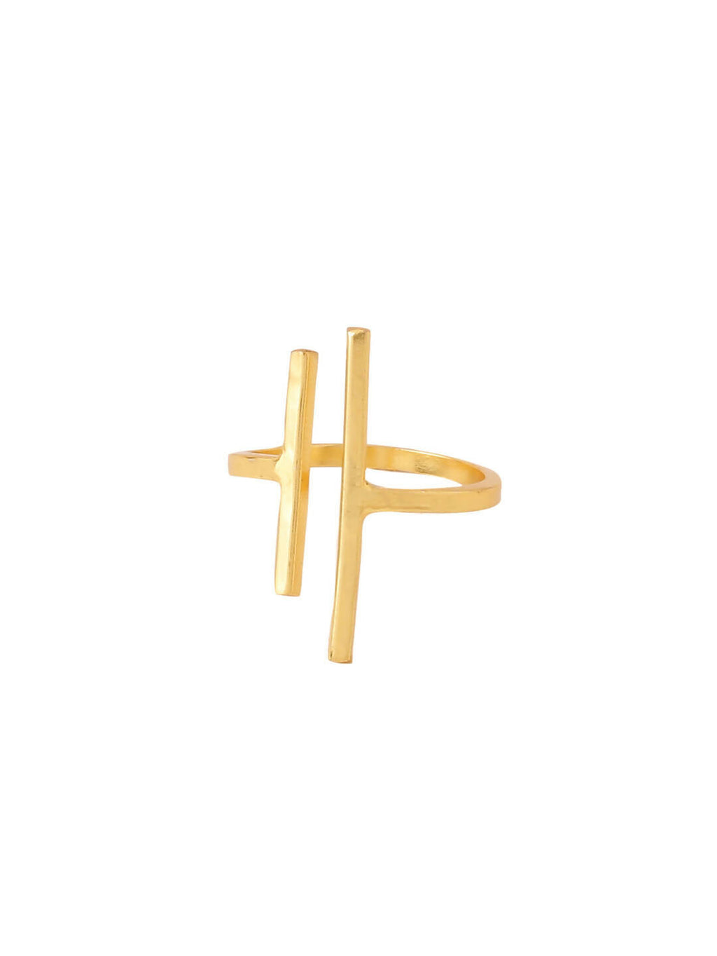 NVR Women's Western Gold-Polished Ajustable Finger Ring