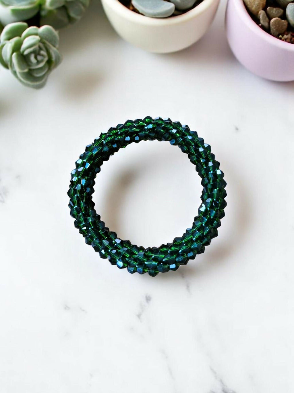 Inhanns Unisex Crystal Bloom – Adjustable Crystal Bead Bracelets - Green - Distacart