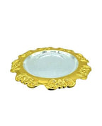 Puja N Pujari Gold & Silver Plated Craft Design Pooja Thali Set