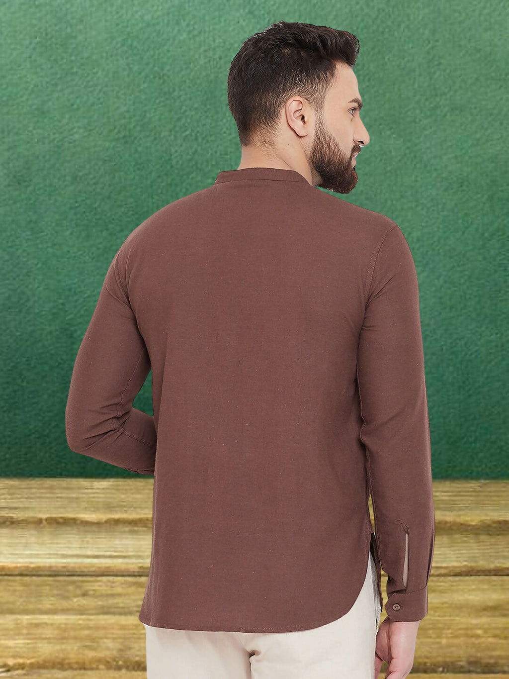 Even Apparels Men's Linen Brown Kurta