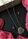 Joban Fashion Women Oxidize Black Polish Oxidized Ganeshji Pendant Chain Necklace And Earring Set - Distacart