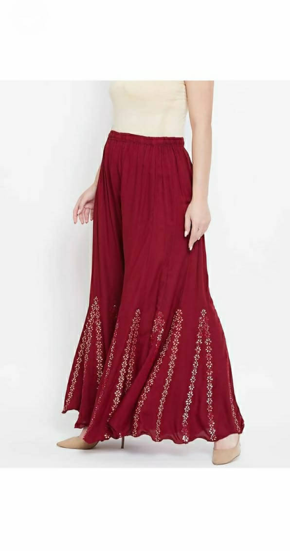 Mominos Fashion Maroon Mirror Palazzo