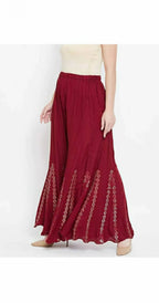 Mominos Fashion Maroon Mirror Palazzo