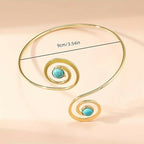 Joban Fashion Sky Blue Alloy Fancy Spiral Cuff Armlet