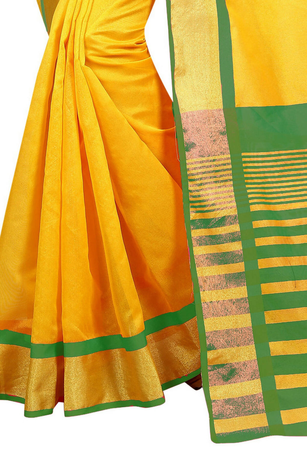 Vamika Weaving Yellow Cotton Silk Saree (MASTANI PARROT) - Distacart