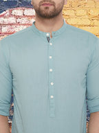 Even Apparels Men's Pure Cotton Green Kurta