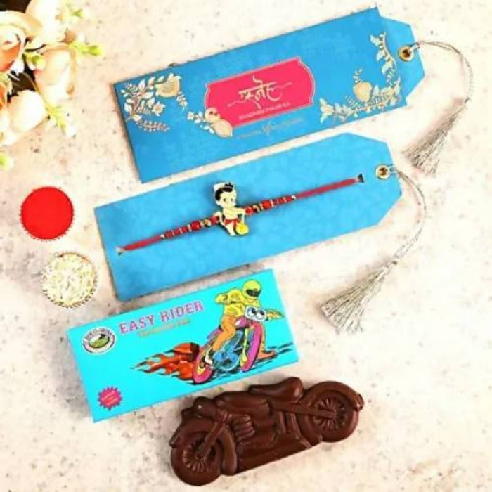 Bal Hanuman Rakhi & Choco Swiss Easy Rider Chocolate