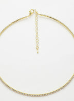 NVR Women's Gold-Toned CZ-Studded Choker Necklace