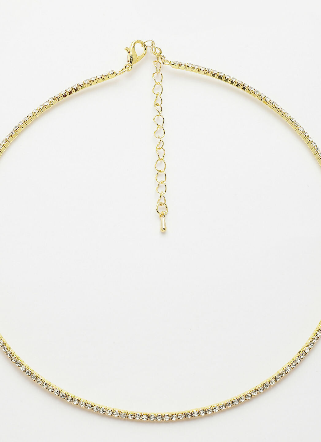 NVR Women's Gold-Toned CZ-Studded Choker Necklace