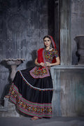 AI Fashion Black Art Silk Designer Navratri Lehenga Choli Collection