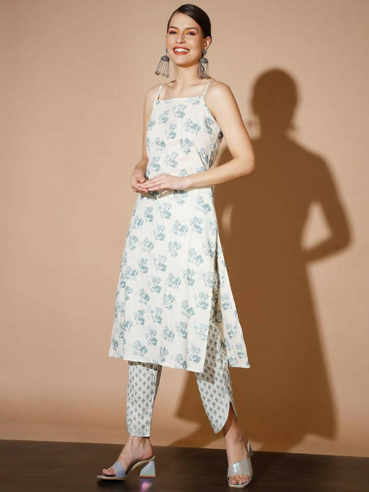 Myshka Women Multi-Floral Kurta & Trousers - Distacart