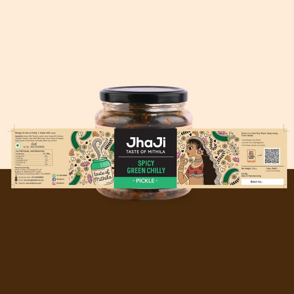 Jhaji Store Spicy Green Chilli Pickle