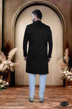 Joban Fashion Men's Black Satin Kurta with Pyjama