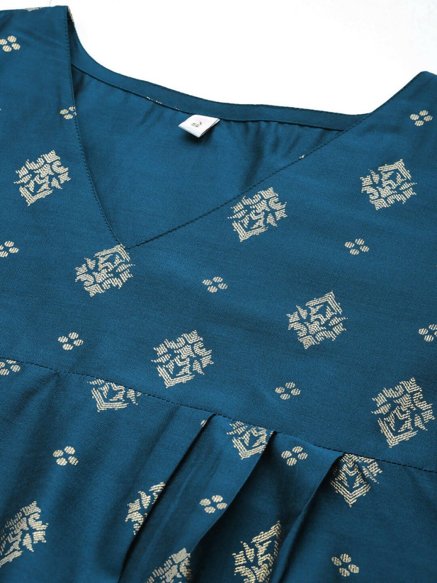 Ahalyaa Women's Traditional wear Tunic - Teal Blue