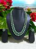 Inhanns Everyday Workwear Pearl Set (Double Layered Pearls) - Green