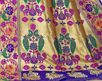 Jaanvi Fashion Women's Rani Blue Banarasi Paithani Silk With Zari Jacquard Work Saree With Blouse Piece