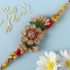 Designer Antique Rakhi & Kaju Katli Box - Distacart