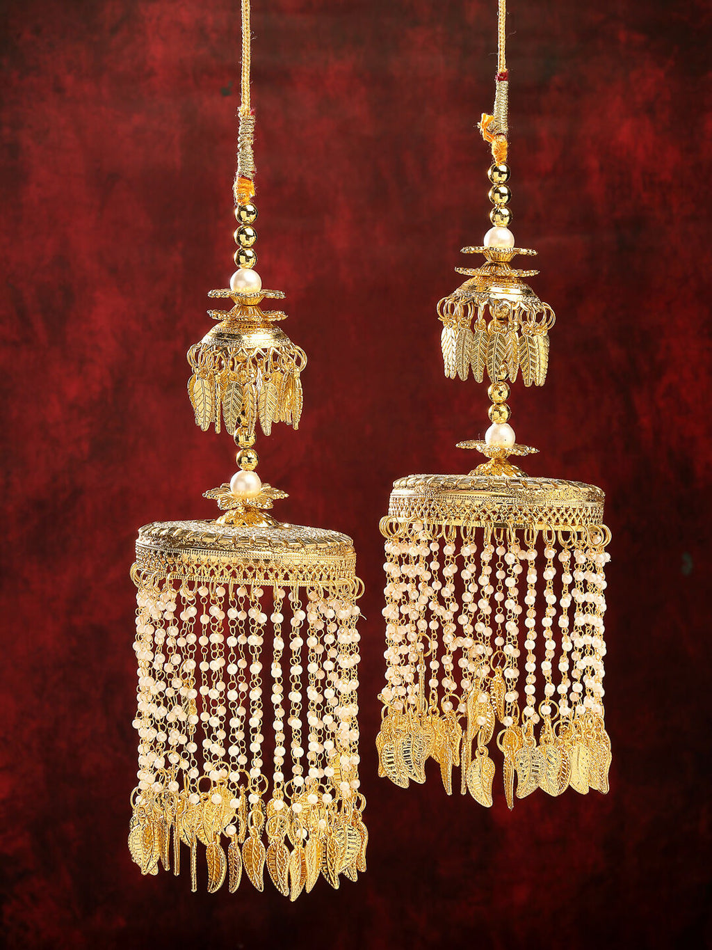 NVR Women's Pack Of 2 Gold-Polished Kundan Bridal Heavy Kaleera Sets - Distacart