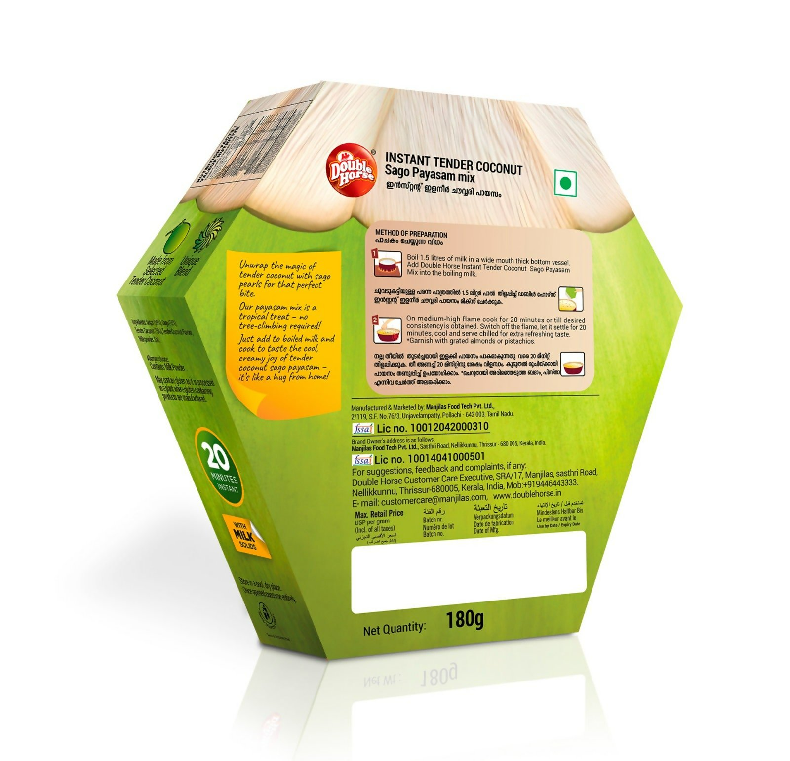 Double Horse Instant Tender Coconut Sago Kheer Mix - Distacart