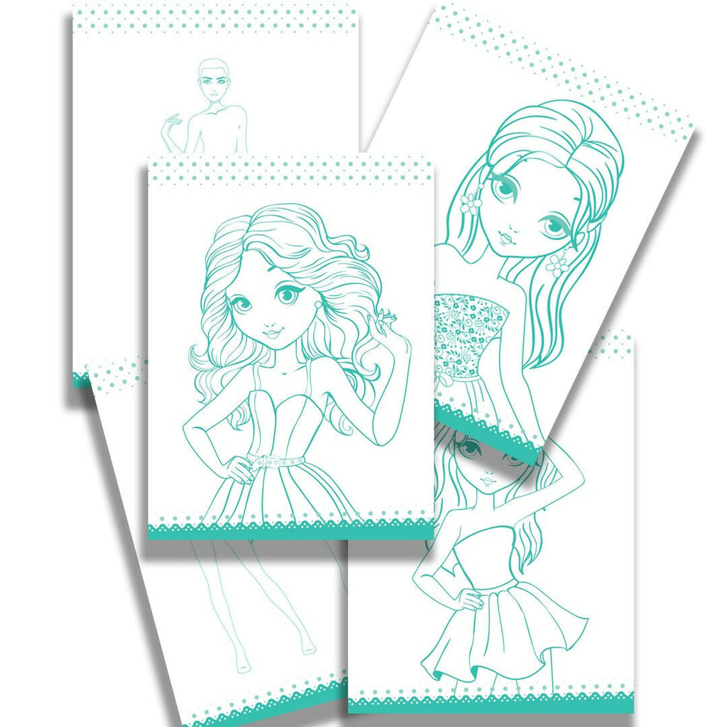 Dreamland Publications Style Studio Fashion Sketch Activity Book 2 for Girls Age 4-8 years - Distacart