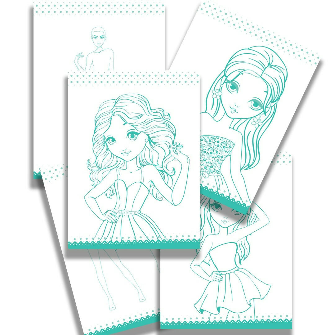 Dreamland Publications Style Studio Fashion Sketch Activity Book 2 for Girls Age 4-8 years - Distacart