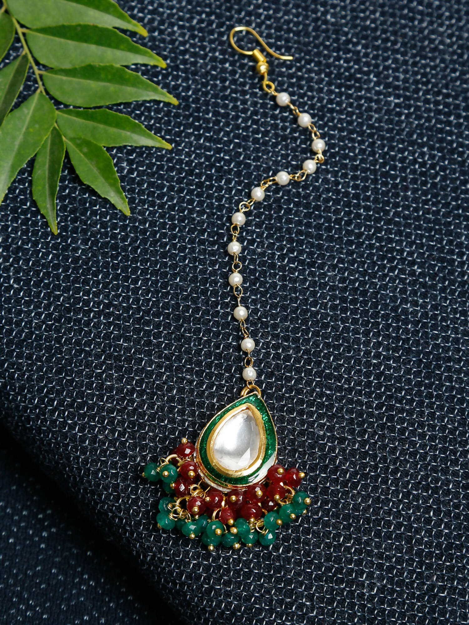 Kundan Maang Tikka - Ruby Raang - Distacart