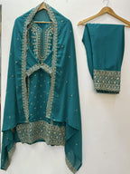 Teeya Creation Teal Color Faux Georgette Embroidery Work Party Wear Salwar Suit - Distacart