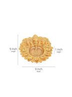 Craftvatika Gold-Toned Metal Lord Ganesha Design Kuber Diya