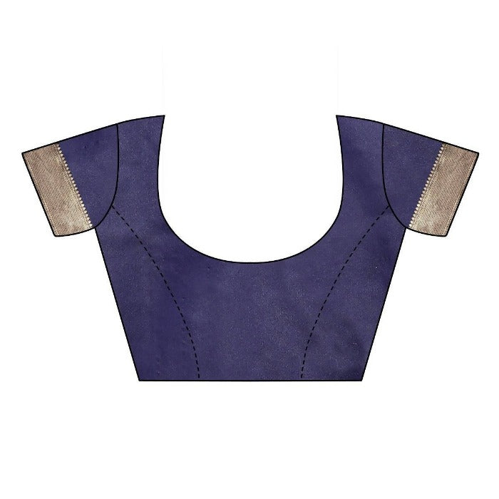 Vamika Banarasi Jacquard Weaving Navy Blue Blouse