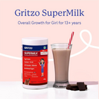 Gritzo SuperMilk Overall Growth (13+y Girls) (Double Chocolate ) with Super Gummies Strawberry