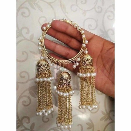 MS Fashion India Gold Color Bangles With Jhumkas And Lot Of Hanging Chains