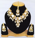 Joban Fashion Whte Kundan Work Necklace Set