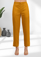 Joban Fashion Yellow Cotton, Linen Embroidered Readymade Cord Set - Distacart