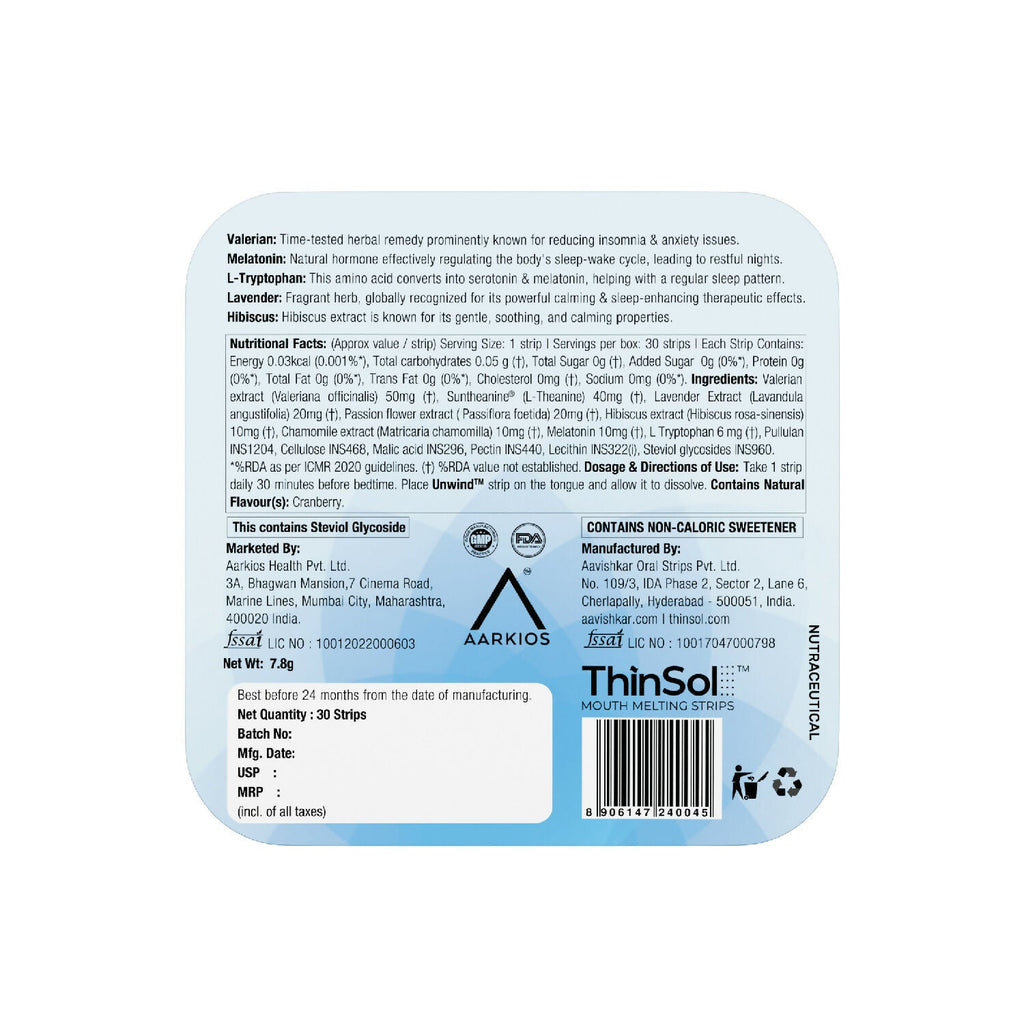HealthAid Unwind ThiSolves Oral Strips - Distacart