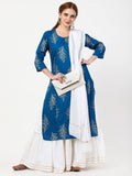Cheera Kurta with Skirt & Embroidered Dupatta Set (CH111KSD)