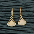 Joban Fashion Women Brass Golden White Ad Earrings - Distacart
