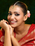Ruby Raang Green Gold Kundan Maang Tikka - Distacart