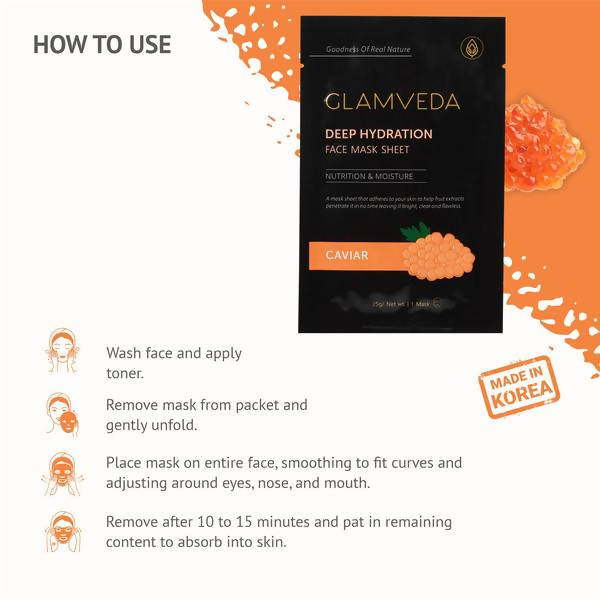 Glamveda Caviar Rejuvenate & Protecting Sheet Mask Pack
