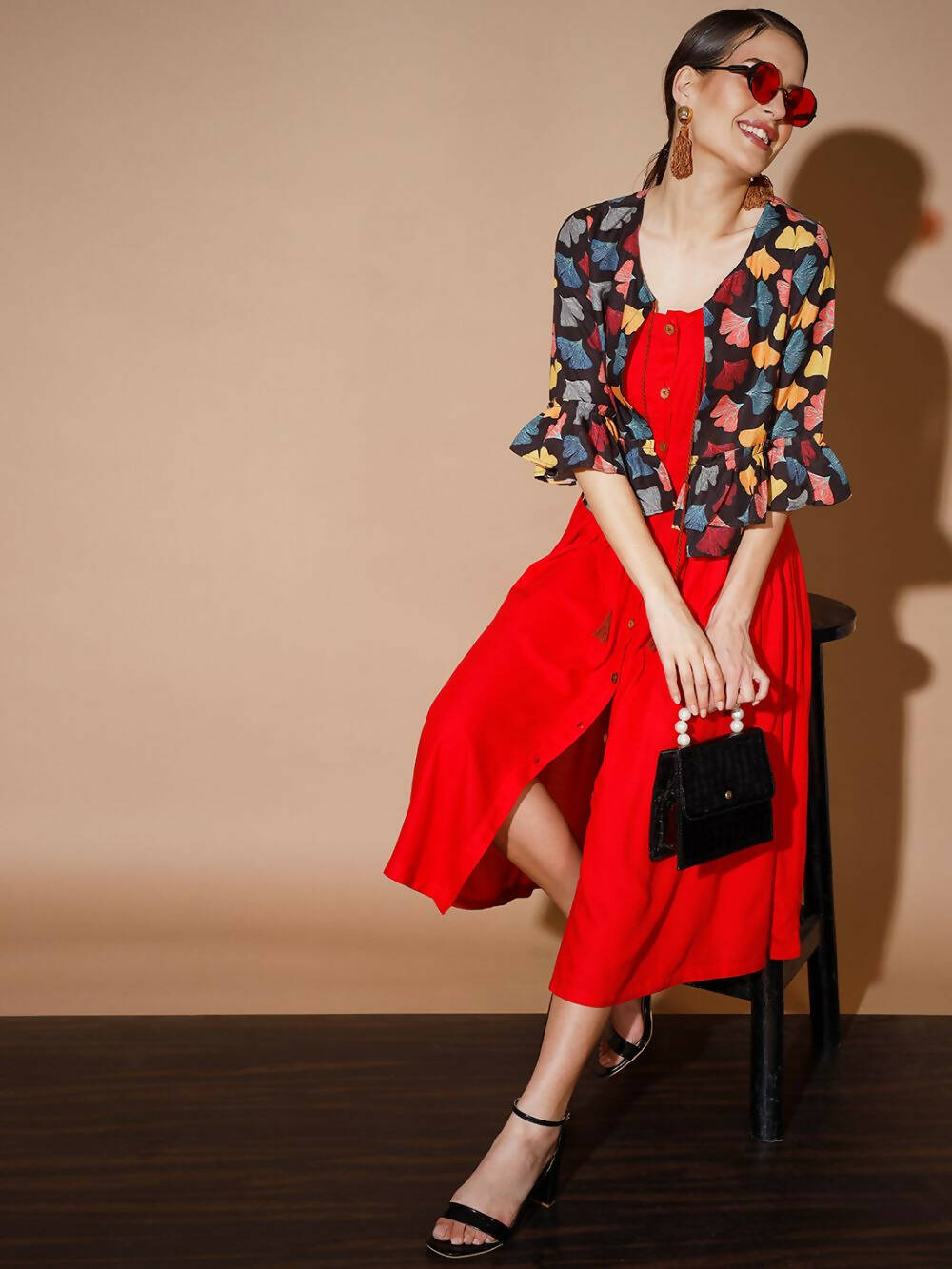 Myshka Women Multi Solid Dresses - Distacart