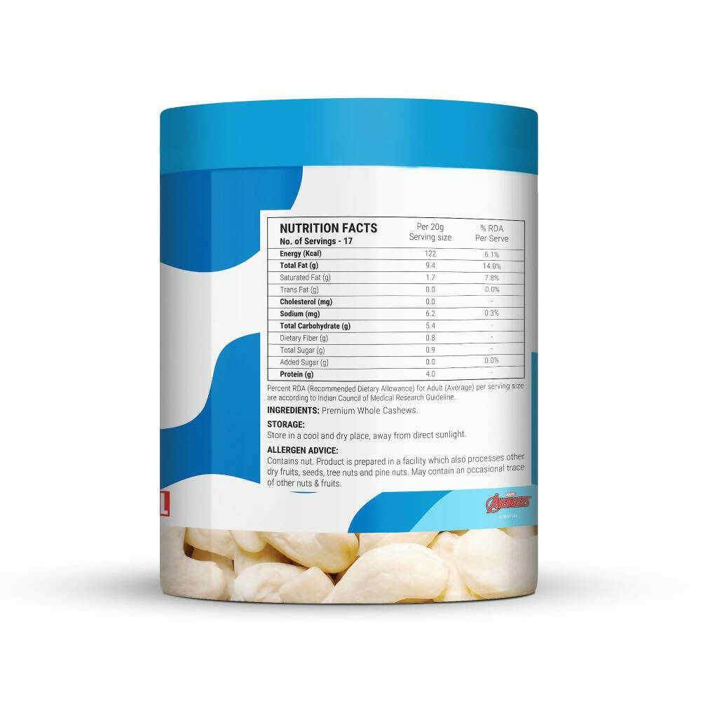 Happilo Natural Whole Cashews-Marvel Captain America Edition - Distacart
