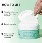 mCaffeine 2% Salicylic Acid Serum Clear Skin Acne Pads - Acne & Oil Control with Matcha Tea