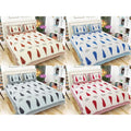 Queen Size 90x108 Inches Jaipuri Sanganeri Print Flat Bed Sheet Bedspread with 2 Pillowcases