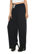Mominos Fashion Moeza Reyon Cotton Black Cut Work Palazzo