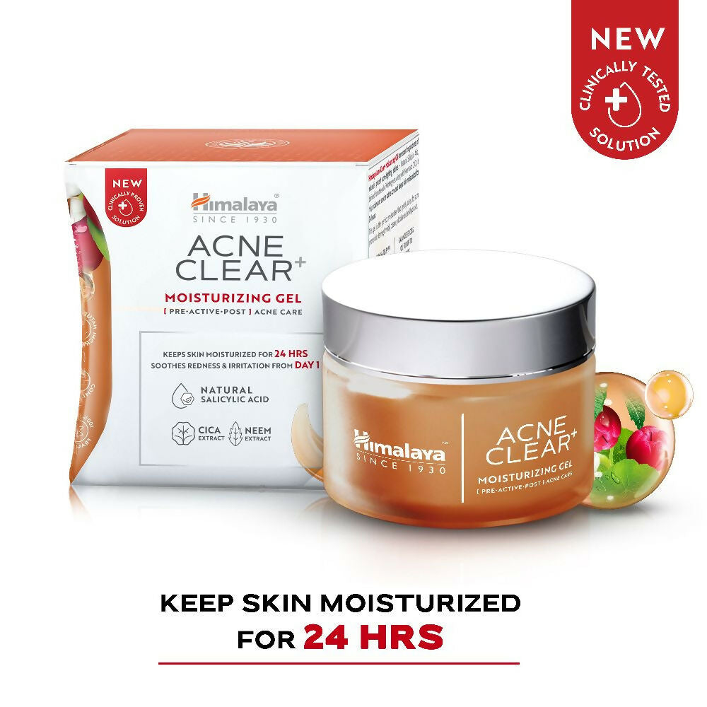 Himalaya Herbals Acne Clear+ Moisturizing Gel with Natural Salicylic Acid For Active Acne & Oily Skin - Distacart