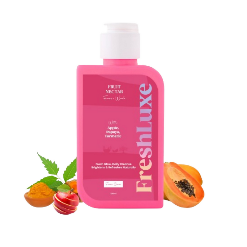 FreshLuxe Fruit Nectar Face Wash For Glowing Skin & Reducing Dark Spots with Apple, Papaya & Turmeric