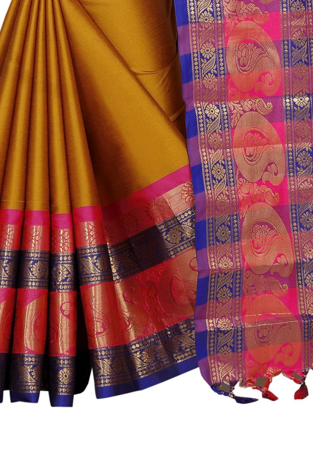 Vamika Banarasi Silk Mustard Weaving Saree