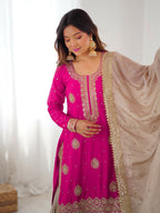 Lehenga Mart Designer Sharara Suit With Kurta, Sharara, Dupatta For Women-Pink - Distacart