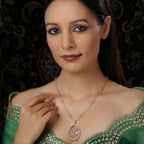 Long Gold Chain with Kundan Jhallar Pendant (Gold) - Ruby Raang