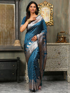 Shree Shyam Fashion Banarasi Silk Blue Saree - Distacart